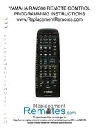 Yamaha RAV300 Universal Remote Control Operating Manual